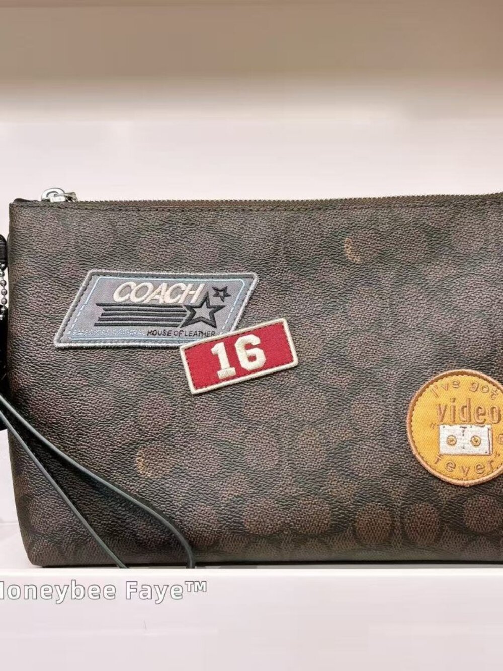 NWT Coach Pouch In Signature Canvas With Patches CFR91